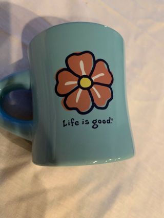 Life Is Good Home Lig Aqua Blue Daisy Coffee Mug Tea Cup
