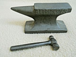 Vintage Cast Iron Mini Anvil & Ball Pein Hammer