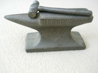 Vintage Cast Iron Mini Anvil & Ball Pein Hammer 2