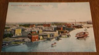 Postcard Vintage - Birds Eye View Of River Green Bay Wisconsin - Unsent