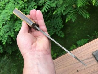 Antique Civil War Era Handmade Clip Point Bowie Knife Stag Handle 6 1/2 