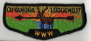 Oa Flap Cuyahoga Lodge 17 S - 2 Black Border,  Org Mountains,  Name On Mtns.  700920