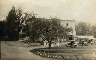 Cuttingsville,  Vt Rppc Automobiles At John C.  Stewart Car Dealership 1926