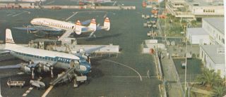 Vintage Antique Airplanes United At Los Angeles Lax Airport California Postcard