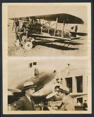 1938 Eddie Rickenbacker,  First U.  S.  Flying Superstar " Then And Now " Photo