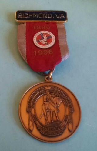 Sons Of Confederate Veterans Virginia Division 1896 - 1996 Medal ( (b46))