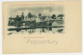 Vintage Postcard 1900 Nicaragua Moravian Church Bluefields Station Pearl Lagoon