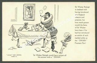 Swan Pens,  Advertising,  Mabie Todd,  1906.  Complete Set of Ten Postcards.  (5020) 6