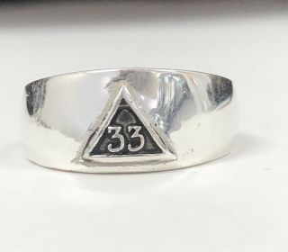 925 Sterling Silver 33rd Degree Scottish Rite Mason Ring Fraternity Masonic