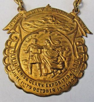 1905 LEWIS & CLARK EXPOSITION Portland ORDER OF RAILWAY CONDUCTORS medal badge 3