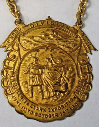 1905 LEWIS & CLARK EXPOSITION Portland ORDER OF RAILWAY CONDUCTORS medal badge 5