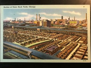 Vintage Postcard 1915 - 1945 Uniion Stock Yards Chicago Illinois