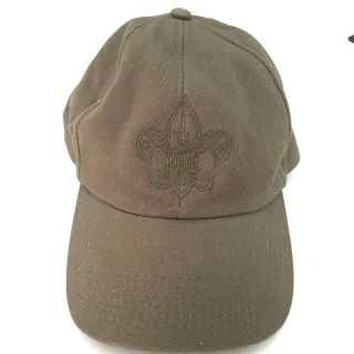Boy Scouts Official Uniform Hat M/l Adustable Strapback Fleur De Lis Green
