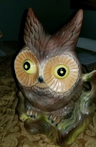 Vintage Owl TV Lamp Ceramic 12 