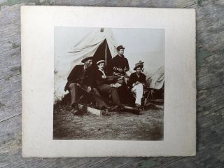 Vtg Soldiers US Army GAR ENCAMPMENT Civil War Cabinet Card Photo Mansfield Ohio 2