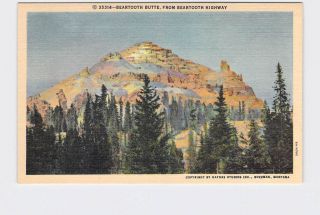 Vintage Postcard National State Park Yellowstone Beartooth Butte 3