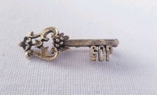 Antique Key Shaped Brass Gop Republican Pin Sears Rare