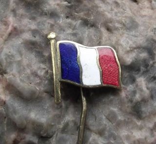 Antique Republic Of France French National Tricolore Flag Pin Badge