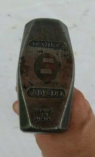 Old Tool,  Stanley No.  780 3lb.  Sledge Hammer Head,  4 - 1/16 ",  1 - 9/16 X 1 - 11/16 " Faces