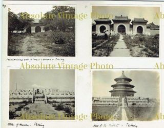 Chinese Photos Temple Of Heaven Etc Peking / Beijing China Vintage Album Page