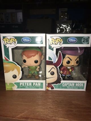 Funko Pop Disney Store Exclusive Peter Pan Captain Hook Bundle Set Vaulted Rare