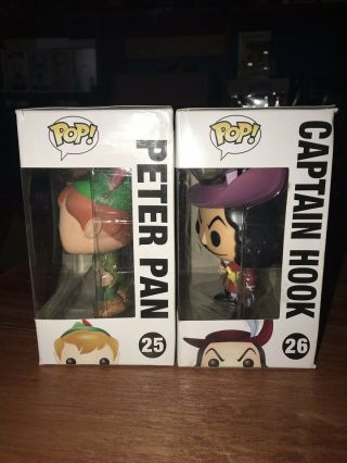 Funko Pop Disney Store Exclusive Peter Pan Captain Hook Bundle Set Vaulted Rare 2