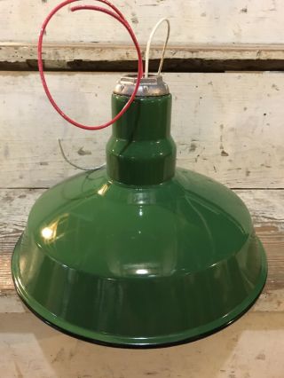 General Electric 12” Green Porcelain Enamel Barn Farm Light;