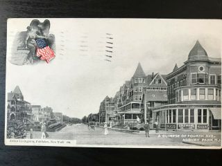 Vintage Postcard 1905 A Glimpse Of Fourth Avenue Asbury Park N.  J.