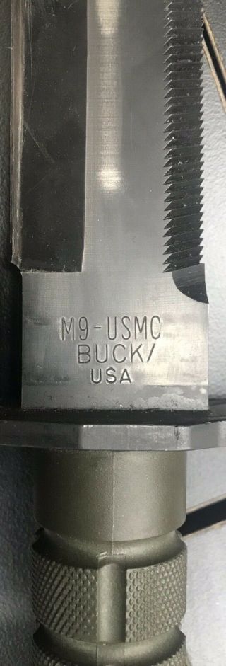 1991 Buck M9 Usmc Bayonet Fighting Knife & Scabbard Usa