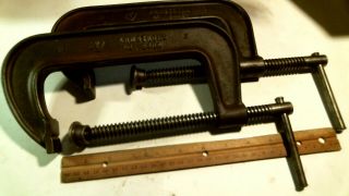 V.  Vintage Armstrong 5406 6 " (2 1/2 " Deep) C Clamps Pair (2)