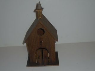 Vintage Bird House / Bird Feeder In Brown Wood