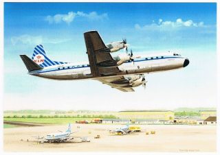 Modern Postcard Klm Electra 100 Year Anniversary Aviation Airline Airport