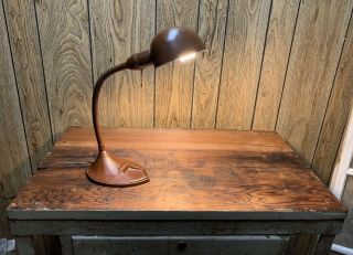 Vintage Industrial Desk Work Light Lamp Cast Iron Base Gooseneck Machinist Old