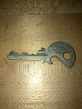Vintage Antique Independence Lock Co.  Fitchburg Bottle Opener Key Unique