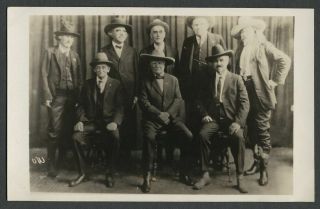 C.  1910s Rppc Real Photo Postcard Buffalo Bill Cody With Group Of " Old Scouts "