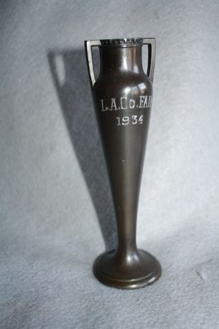1934 L.  A.  Co.  Fair Bronze Trophy By Dodge Inc.  Very Rare