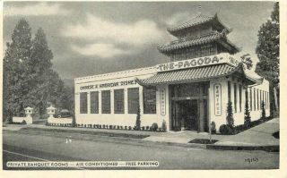 Chinese Restaurant Pagoda Roadside Portland Oregon Kaeser Blair Postcard 10509