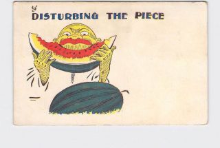 Antique Postcard Black Americana Disturbing The Piece