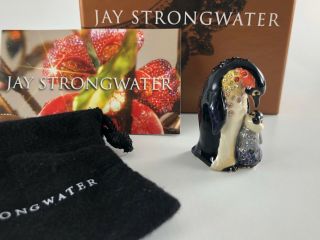 Jay Strongwater Penguin & Baby Mini Figurine With Box