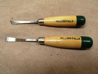 2 Vintage 6 " Millers Falls Wood Carving Chisels / Hand Tool