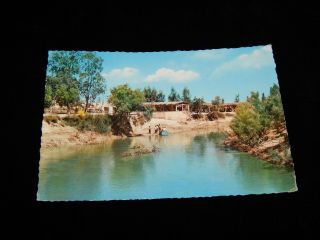Vintage Postcard,  Jerusalem,  Israel,  The Jordan River,  Baptism,  1959 Kingdom Stamp