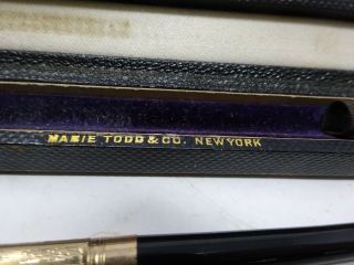 Antique No 6 Gold Mabie Todd & Co York Pen w Case Pat.  Aug 14 1877 No.  5 Nib 3