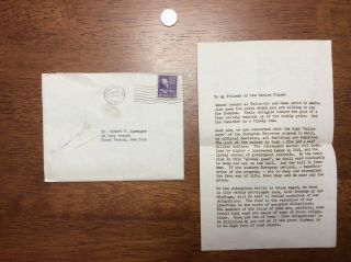 1948 Wwii Randolph Macon College Signed J.  Earl Moreland Letter Ashland Virginia