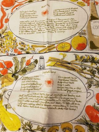 Vintage Vera Neumann Linen Placemat Set of 8 with Different Recipes 5