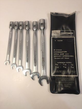 Sears Craftsman 6 Pc.  Open End And Socket Wrench Set - Very