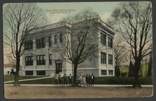 Port Jervis Ny: C.  1910 - 13 Postcard East Main Street School