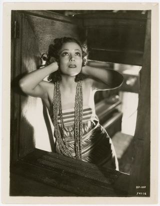 Pre - Code Island Pin - Up Dolores Del Rio Bird Of Paradise 1932 Vintage Photograph