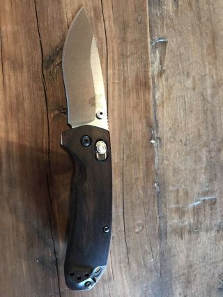 Benchmade 15031 North Fork Drop Point Knife With Wood Handle