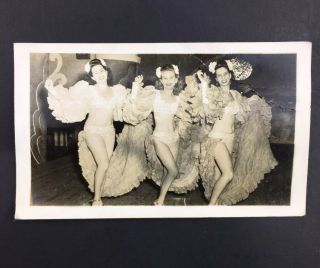 Vtg Young Women Snapshot Photo Burlesque Broadway Belly Dancer Heels Pin Up K