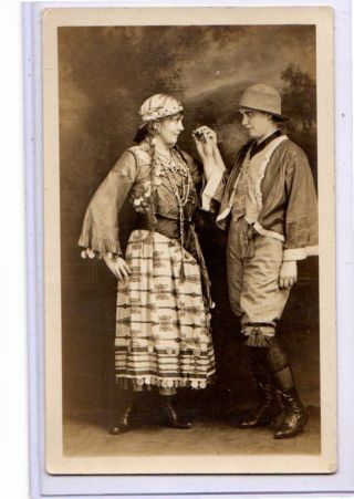 Real Photo Postcard Rppc - Affectionate Women Crossdressing Fitchburg Ma Lesbian